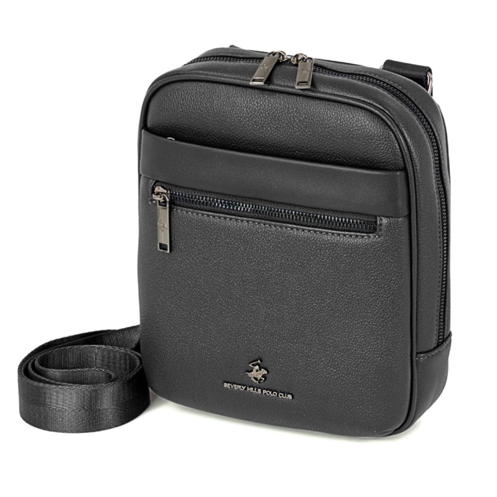Beverly Hills Polo Club BH-8513 Ανδρική Τσάντα Χιαστή Μαύρη Τσάντες