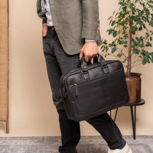 The Chesterfield Brand C40.101000 Sheth Professional Bag- Briefcase made of Leather Black Business bags