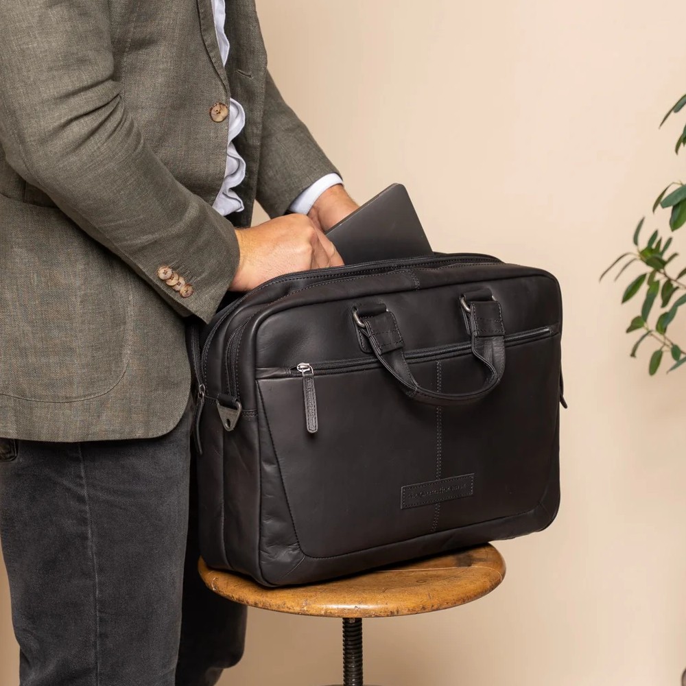 The Chesterfield Brand C40.101000 Sheth Professional Bag- Briefcase made of Leather Black Business bags