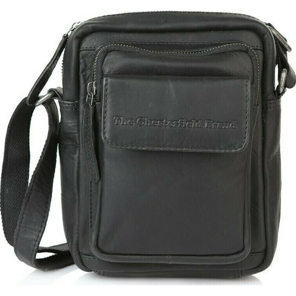 The Chesterfield Brand C48.071400 Δερμάτινο Ανδρικό Τσαντάκι Χιαστί/Ώμου Μαύρο Τσάντες