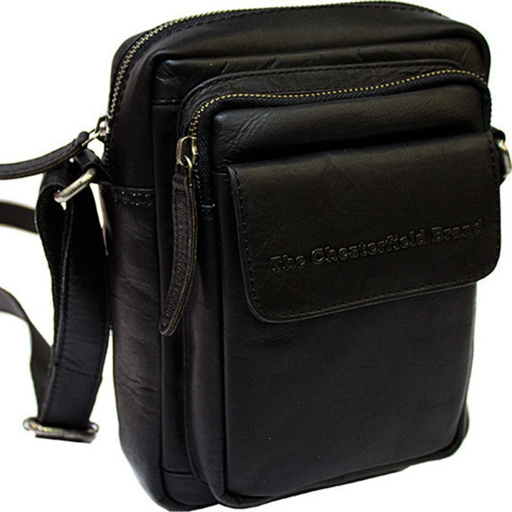 The Chesterfield Brand C48.071400 Δερμάτινο Ανδρικό Τσαντάκι Χιαστί/Ώμου Μαύρο Τσάντες