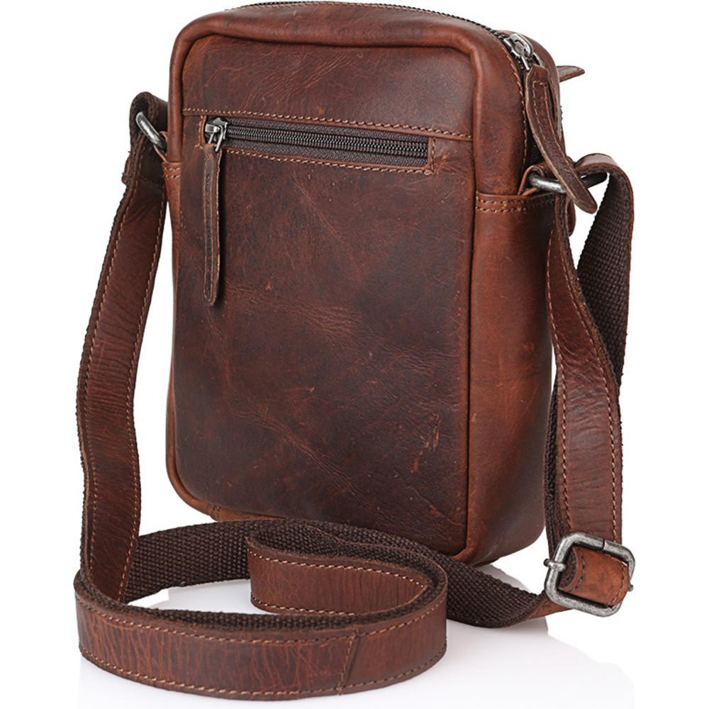 The Chesterfield Brand C48.071401 Δερμάτινο Ανδρικό Τσαντάκι Χιαστί/Ώμου Καφέ Τσάντες