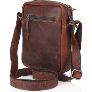 The Chesterfield Brand C48.071401 Δερμάτινο Ανδρικό Τσαντάκι Χιαστί/Ώμου Καφέ Τσάντες