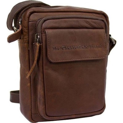 The Chesterfield Brand C48.071401 Δερμάτινο Ανδρικό Τσαντάκι Χιαστί/Ώμου Καφέ
