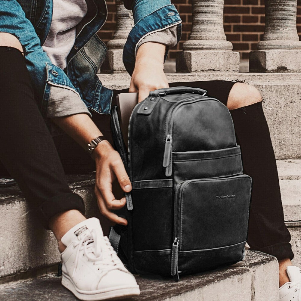 The Chesterfield Brand C58.018400 Austin Επαγγελματική Τσάντα Πλάτης από Δέρμα Μαύρη Τσάντες