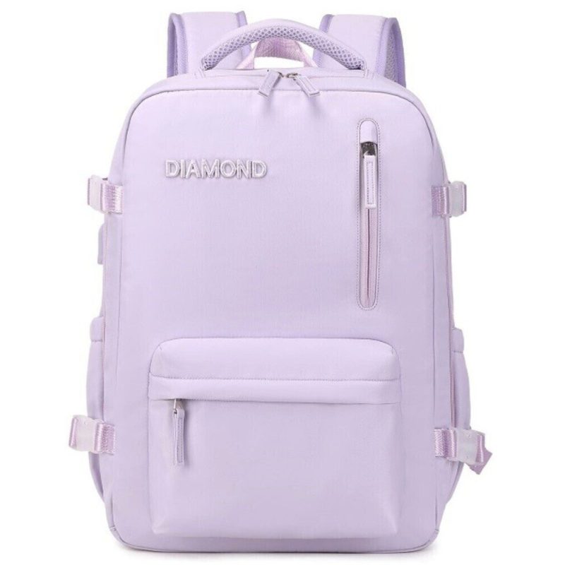 Classic Diamond SW6885 Σακίδιο Πλάτης Backpack Με USB Λιλά Domus accessories