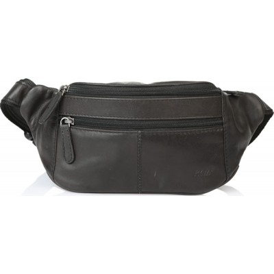 RCM H30 Men's Black Leather Waist Bag