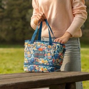Legami Milano LLBAG0007 Τσαντάκι Φαγητού Χειρός Travel Stickers Μπλε Αξεσουάρ