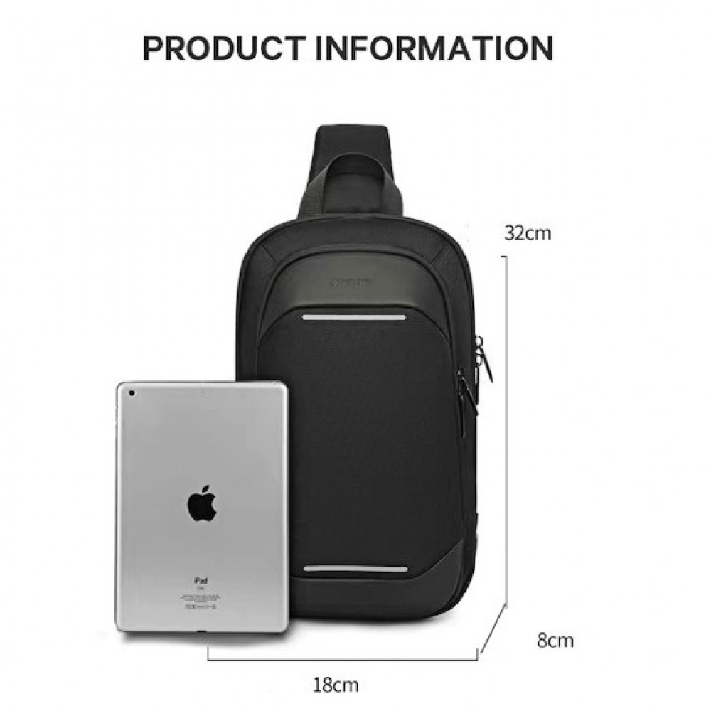 Leastat 3806 Cross Bodybag/Ανδρική Τσάντα Στήθους Μαύρη Τσάντες