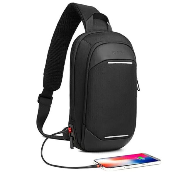 Leastat 3806 Cross Bodybag/Ανδρική Τσάντα Στήθους Μαύρη