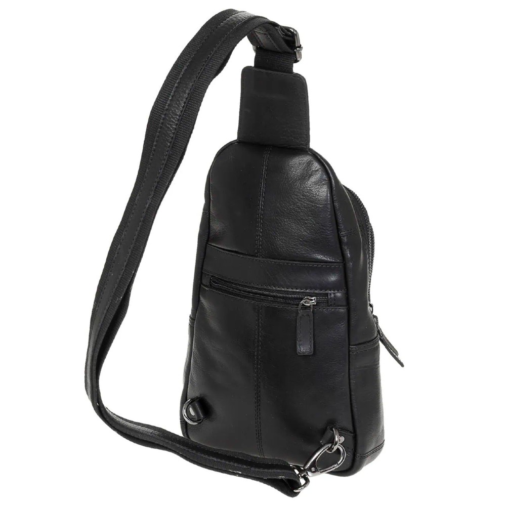 Diplomat LV88 Cross Bodybag/Ανδρική Τσάντα Στήθους Δέρμα Μαύρη Τσάντες