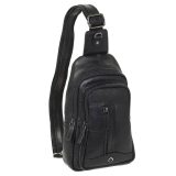 Diplomat LV88 Cross Bodybag/Ανδρική Τσάντα Στήθους Δέρμα Μαύρη 1
