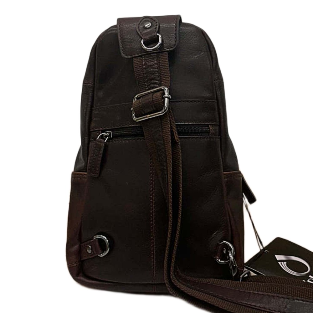 Diplomat LV88 Cross Bodybag/Ανδρική Τσάντα Στήθους Δέρμα Καφέ Τσάντες