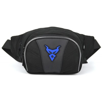 Motocentric MC-0126 Τσαντάκι Μέσης Χιαστί Μαύρο με Μπλε.