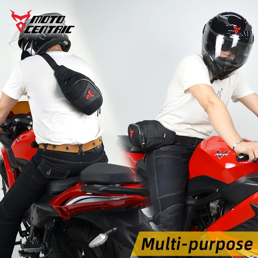 Motocentric MC-0126 Τσαντάκι Μέσης Χιαστί Μαύρο με Κόκκινο. Τσάντες