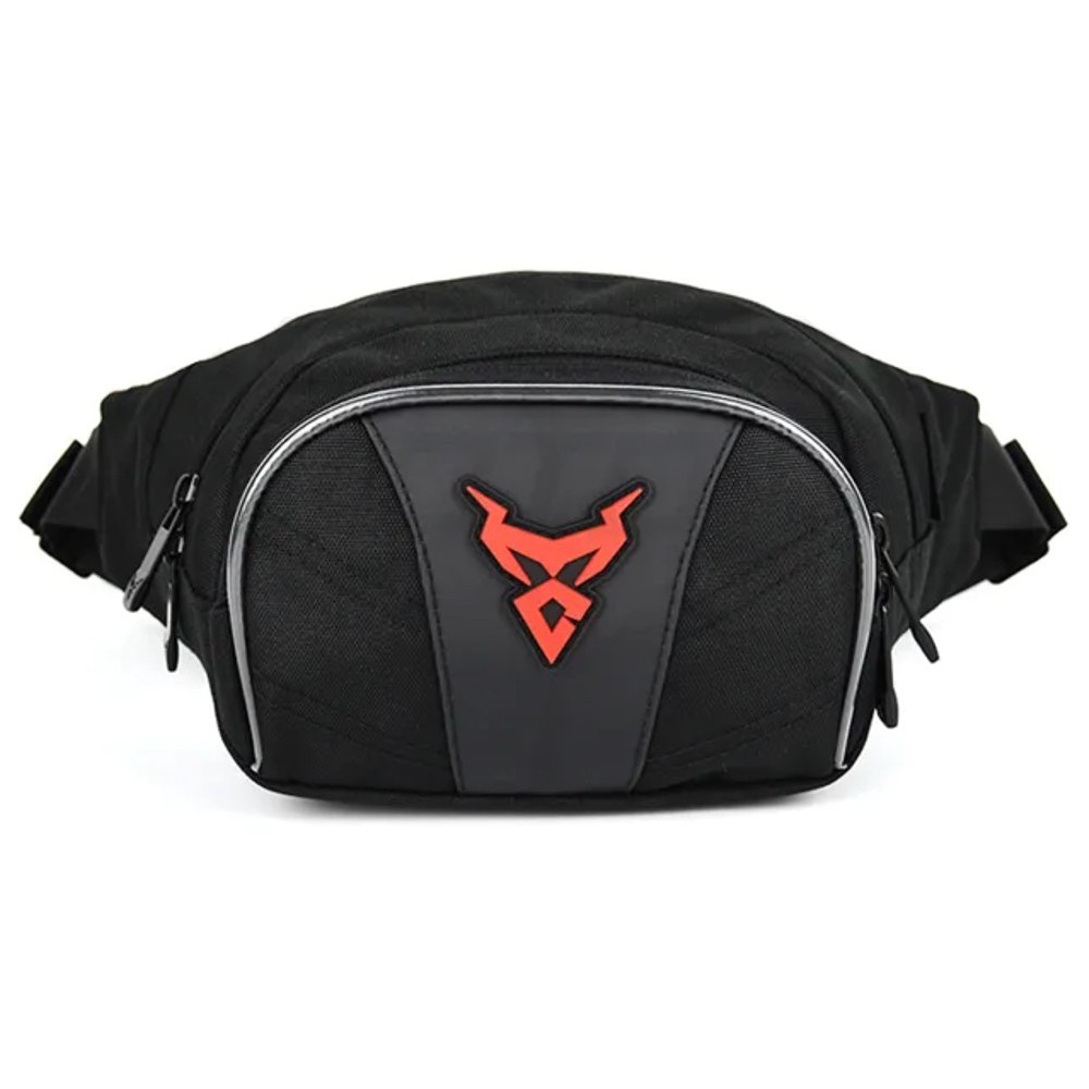 Motocentric MC-0126 Τσαντάκι Μέσης Χιαστί Μαύρο με Κόκκινο. Τσάντες