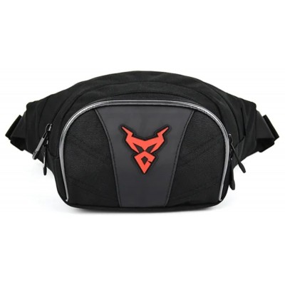 Motocentric MC-0126 Τσαντάκι Μέσης Χιαστί Μαύρο με Κόκκινο.