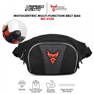 Motocentric MC-0126 Τσαντάκι Μέσης Χιαστί Μαύρο με Κόκκινο. Τσάντες