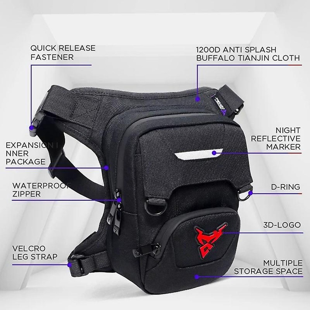 MotoCentric Τσαντάκι Μηρού Αναβάτη Μαύρο/γκρι MC-0129 Τσάντες