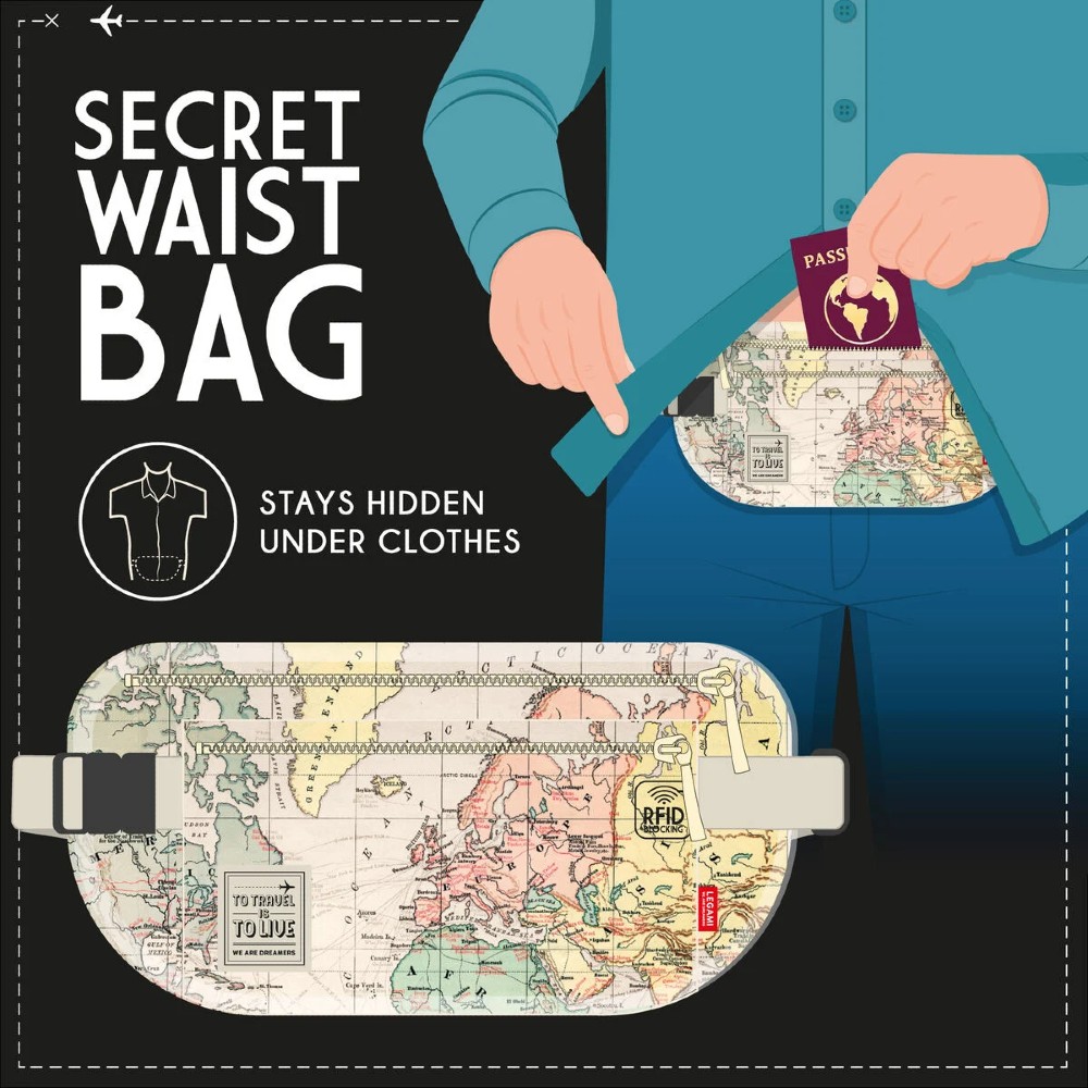 Legami Milano WBAG0001 Travel Ταξιδιωτικό Τσαντάκι Μέσης Ultra-slim Μπεζ Τσάντες