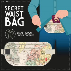 Legami Milano WBAG0001 Travel Ταξιδιωτικό Τσαντάκι Μέσης Ultra-slim Μπεζ Τσάντες