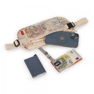Legami Milano WBAG0001 Travel Ταξιδιωτικό Τσαντάκι Μέσης Ultra-slim Μπεζ Τσάντες