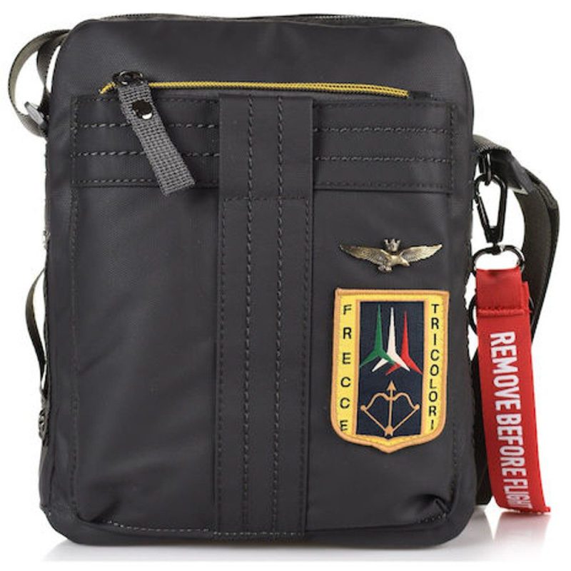 Aeronautica Militare AM-341 Ανδρική Τσάντα Ώμου / Χιαστί Γκρι Aeronautica militare