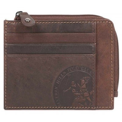 Beverly Hills Polo Club BH-1196 Δερμάτινη καρτοθήκη καφέ