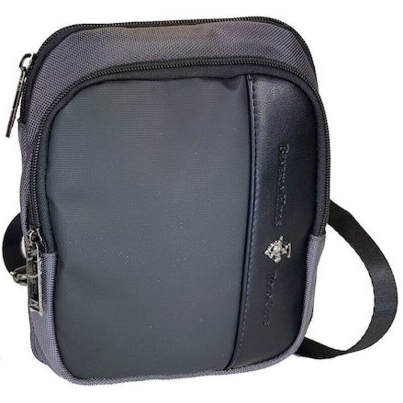 Beverly Hills Polo Club BH-1370 Τσαντάκι ώμου Γκρι με μαύρο Beverly hills Polo club
