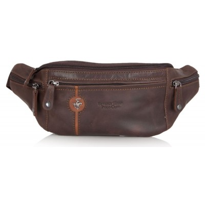 Beverly Hills Polo Club BH-388 Τσαντάκι Μέσης Δέρμα καφέ