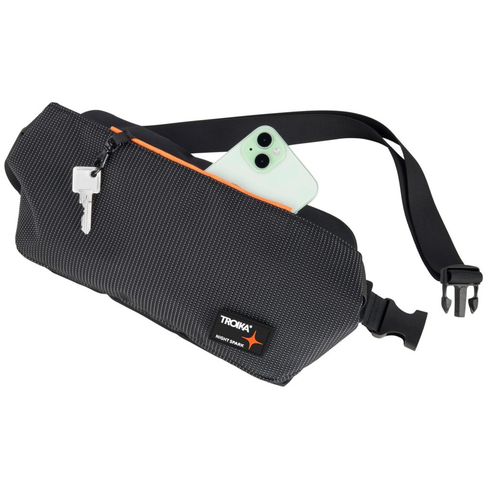 TROIKA BNS16/BK NIGHT SPARK SLINGBAG Τσαντάκι Μέσης/Cross Bodybag Μαύρο Τσάντες