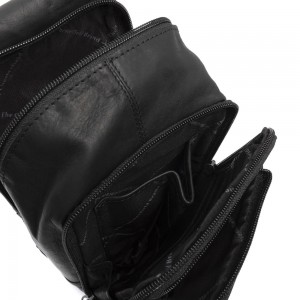 The Chesterfield Brand C58.028400 Riga Leather Chest/Crossbody Bag Black Bags