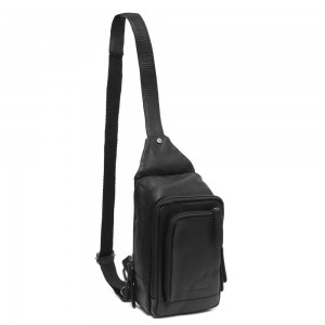 The Chesterfield Brand C58.028400 Riga Leather Chest/Crossbody Bag Black Bags