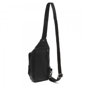 The Chesterfield Brand C58.028400 Riga Leather Chest/Crossbody Bag Black Bags