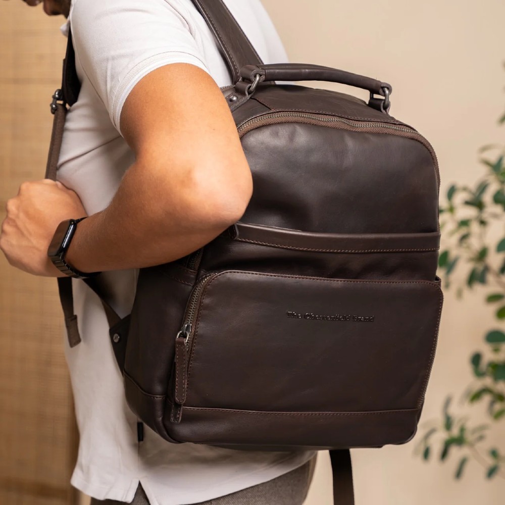 The Chesterfield Brand C58.018401 Austin Επαγγελματική Τσάντα Πλάτης από Δέρμα Καφέ Τσάντες