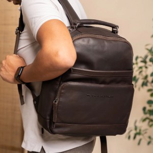 The Chesterfield Brand C58.018401 Austin Επαγγελματική Τσάντα Πλάτης από Δέρμα Καφέ Τσάντες