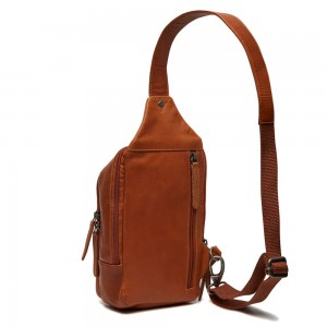 The Chesterfield Brand C58.028431 Riga Leather Chest/Crossbody Bag Cognac Bags