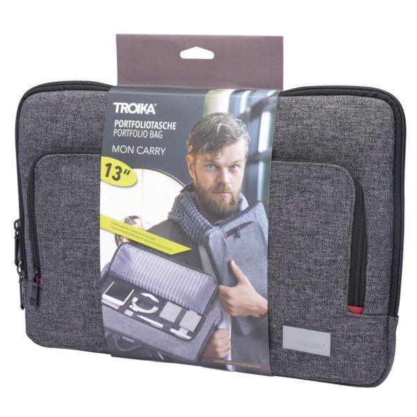 TROIKA IPC70/GY MON CARRY portfolio bag 13" Θήκη laptop/tablet και Ηλεκτρονικά Αξεσουάρ Γκρι