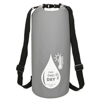 TROIKA RUC03/GY 1-2-DRY BAG  Backpack Στεγανός Σάκος Πλάτης 10 Λίτρων Γκρι