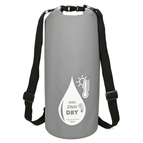 TROIKA RUC03/GY 1-2-DRY BAG  Backpack Στεγανός Σάκος Πλάτης 10 Λίτρων Γκρι