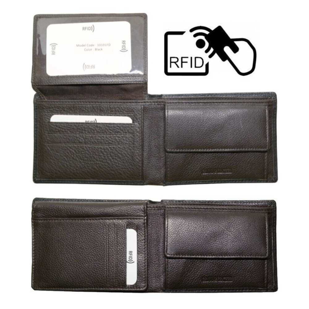 ALPHA STATUS 10101-FD-0 RFID Δερμάτινο Ανδρικό Πορτοφόλι Μαύρο Wallets