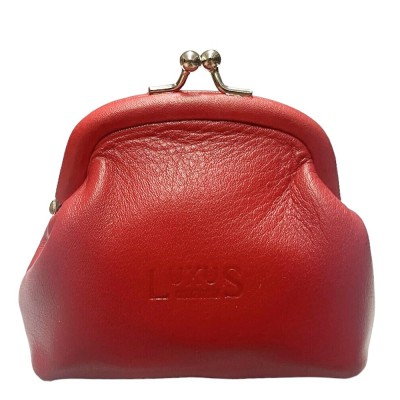 Luxus 0355 Leather Women's Coin Wallet Red