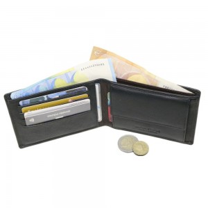 ALPHA STATUS 10103-0 RFID Δερμάτινο Ανδρικό Πορτοφόλι Μαύρο Πορτοφόλια