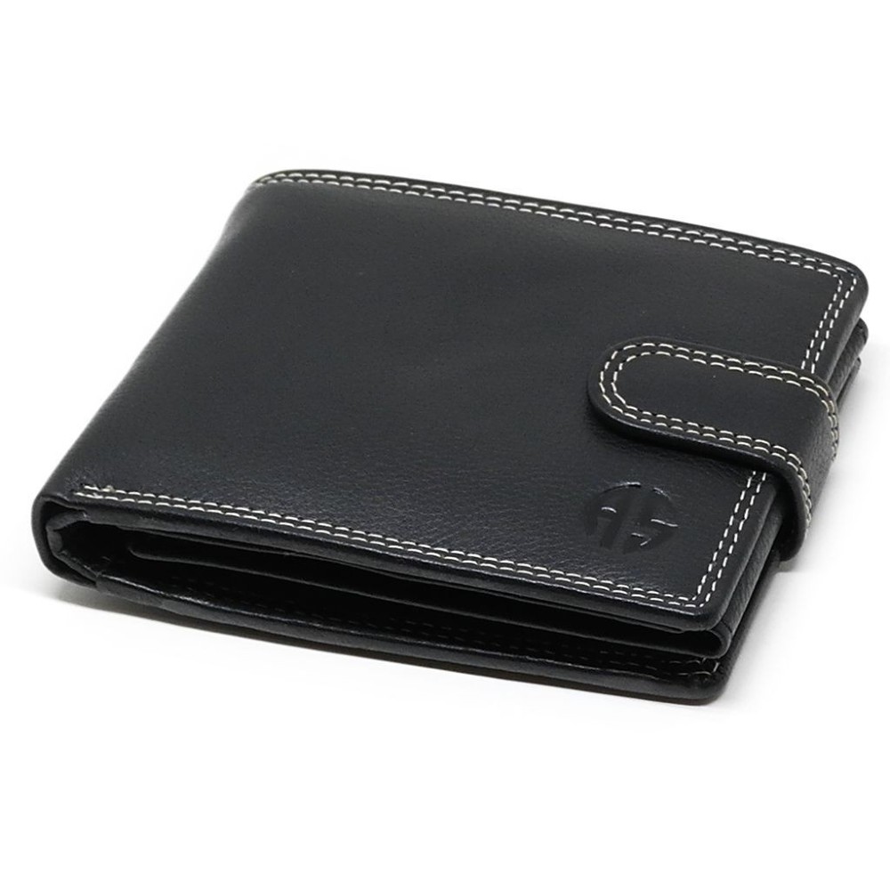 ALPHA STATUS 10111-0 RFID Δερμάτινο Ανδρικό Πορτοφόλι Μαύρο Πορτοφόλια