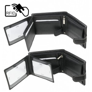 ALPHA STATUS 10111-0 RFID Δερμάτινο Ανδρικό Πορτοφόλι Μαύρο Πορτοφόλια