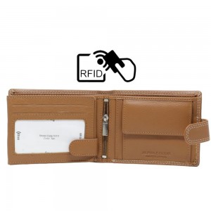 ALPHA STATUS 10111-0 RFID Δερμάτινο Ανδρικό Πορτοφόλι Ταμπά Πορτοφόλια