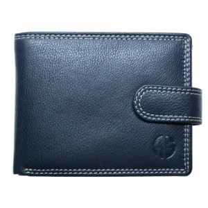 ALPHA STATUS 10111-0 RFID Δερμάτινο Ανδρικό Πορτοφόλι Μπλε Πορτοφόλια