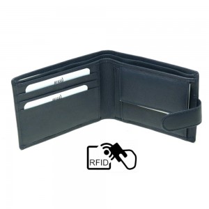 ALPHA STATUS 10113-0 RFID Δερμάτινο Ανδρικό Πορτοφόλι Μπλε