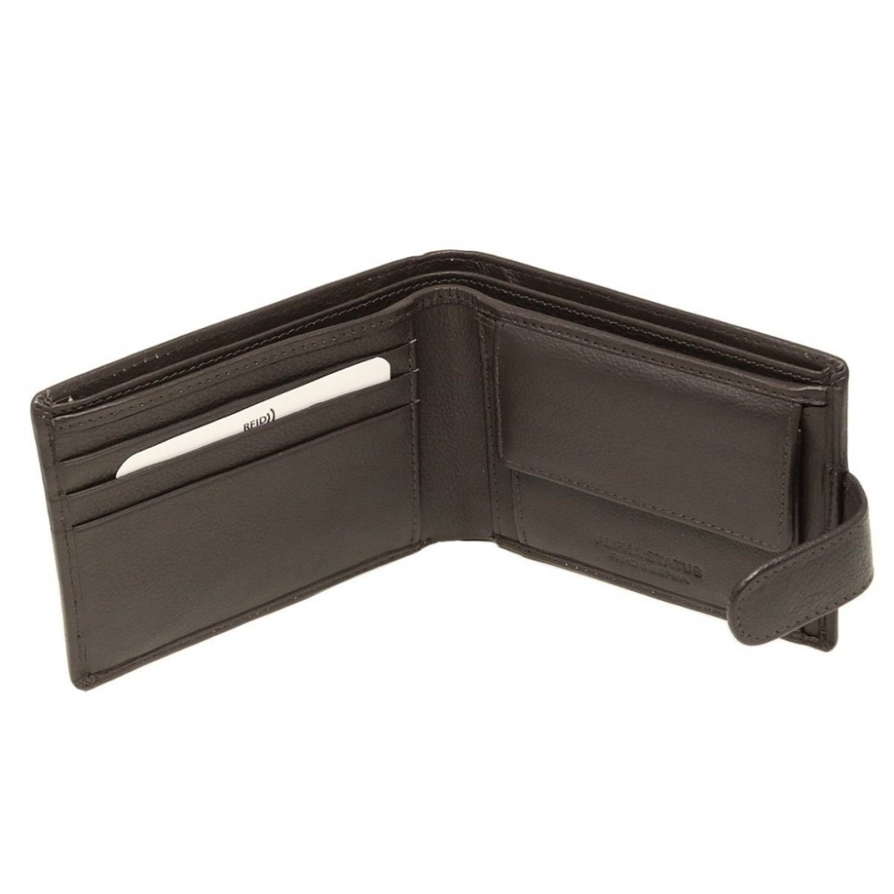 ALPHA STATUS 10113-0 RFID Δερμάτινο Ανδρικό Πορτοφόλι Καφέ