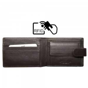 ALPHA STATUS 10113-0 RFID Δερμάτινο Ανδρικό Πορτοφόλι Καφέ